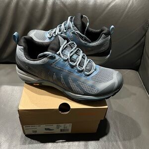 New, women, sneakers, size 9.5 Wide Merrell, blue/ grey, waterproof.